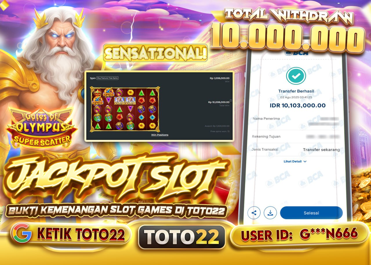 G***N666 JACKPOT SLOT GATES OF OLYMPUS SUPER SCATTER Rp.10.103.000 - LUNAS