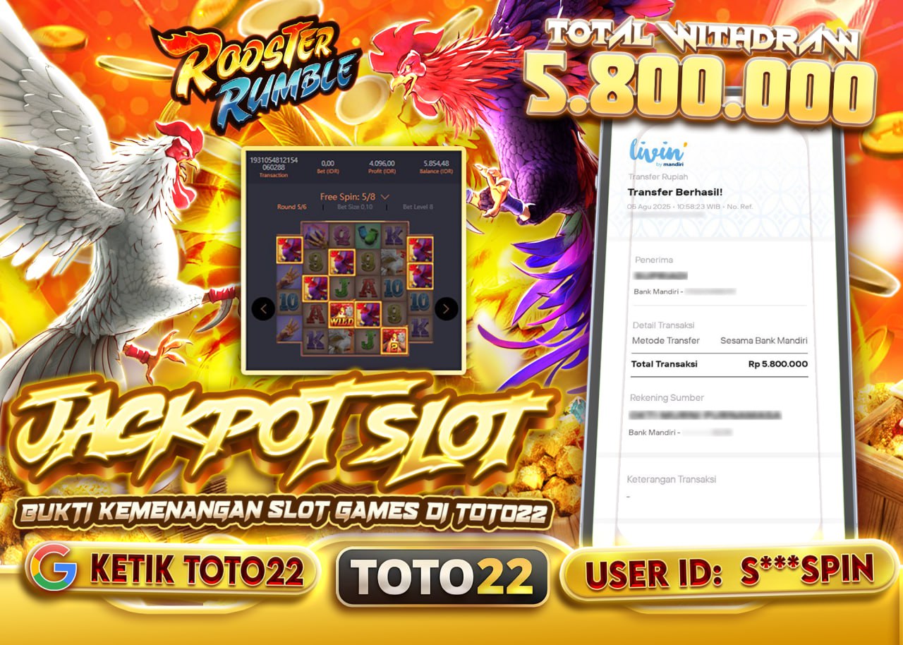 S***SPIN JACKPOT SLOT ROOSTER RUMBLE Rp.5.800.000 - LUNAS