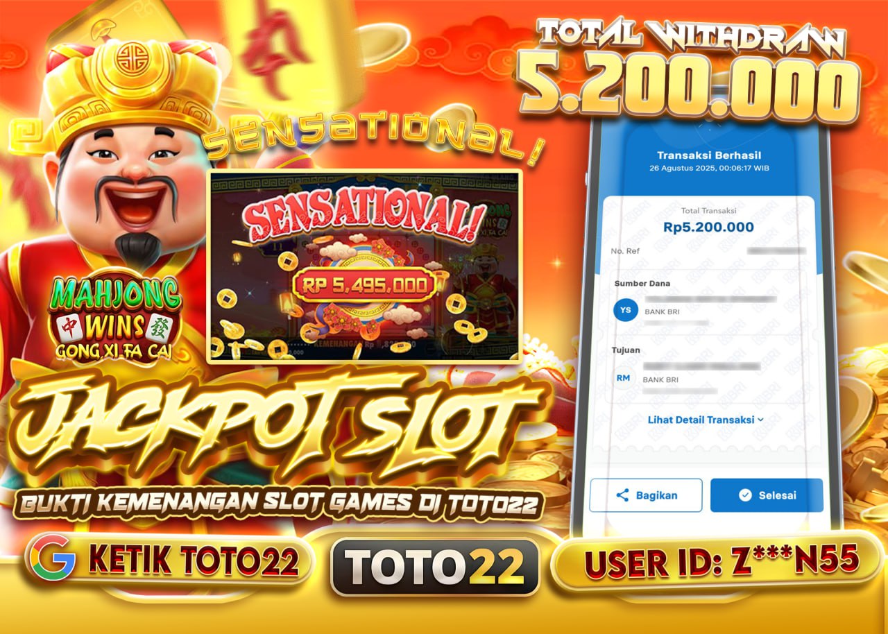 Z***N55 JACKPOT MAHJONG WINS  Rp.5.200.000 - LUNAS