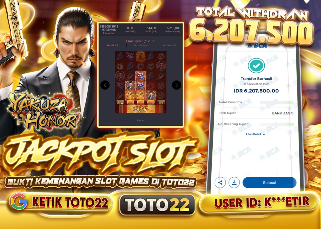 K***ETIR JACKPOT YAKUZA HONOR Rp 6.207.500 - LUNAS
