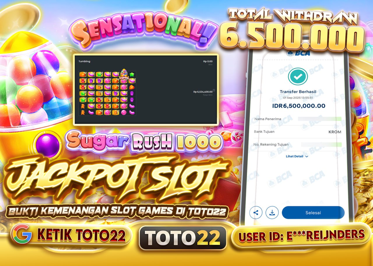 E***REIJNDERS JACKPOT SUGAR RUSH 1000 Rp 6.500.000 - LUNAS