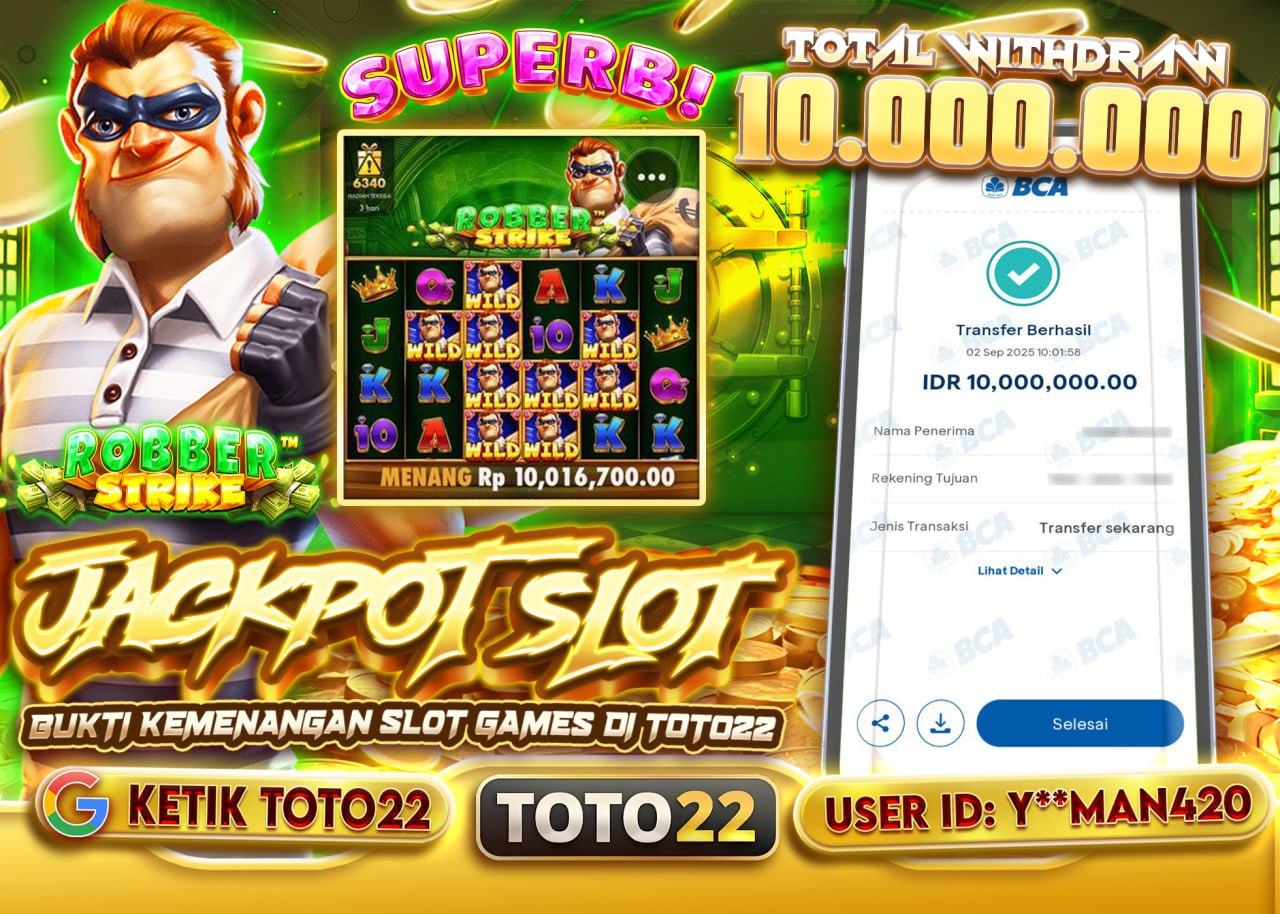 Y***MAN420 JACKPOT ROBBER STRIKE Rp 10.000.000 - LUNAS
