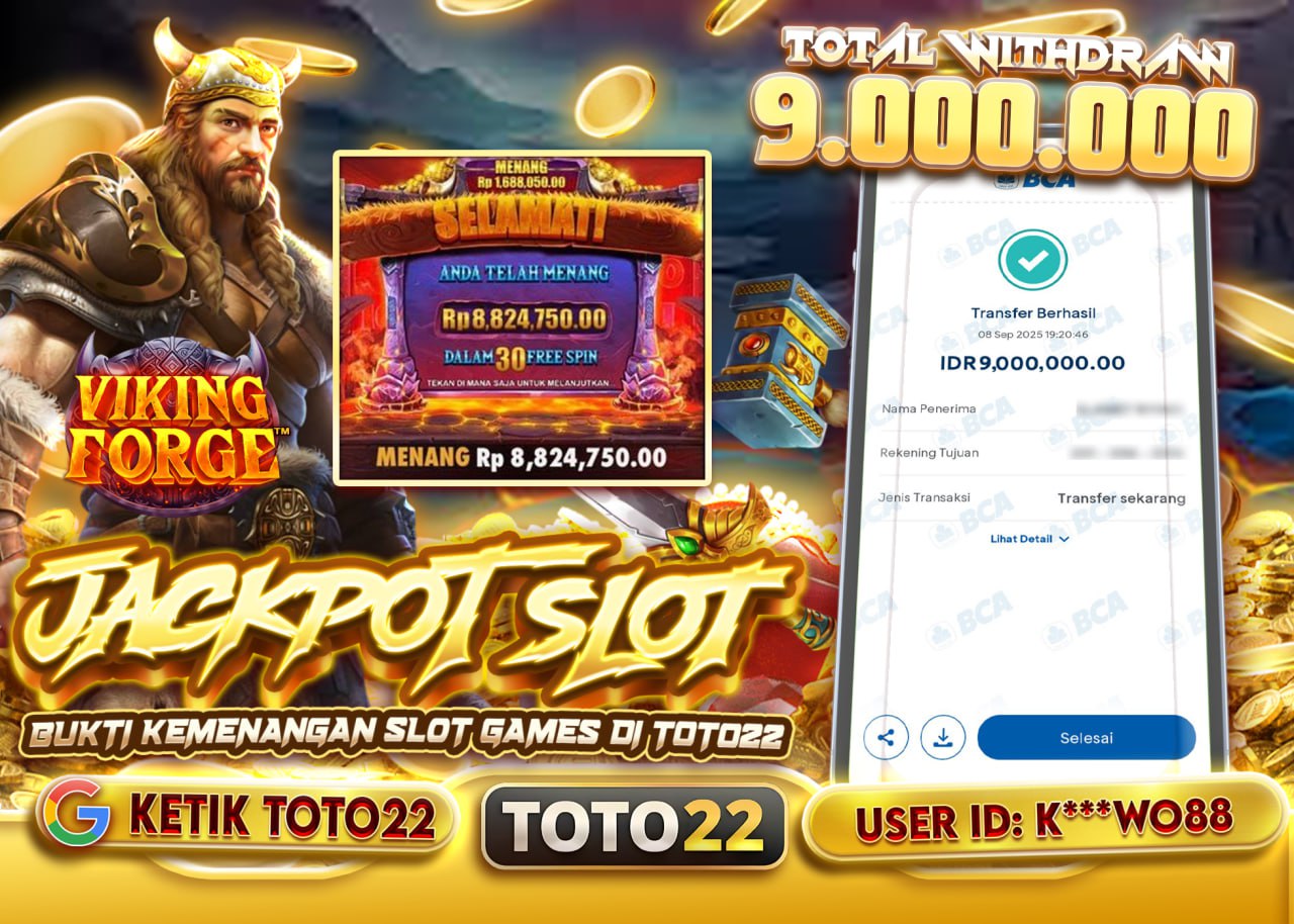 K***WO88 JACKPOT VIKING FORGE Rp 9.000.000 - LUNAS