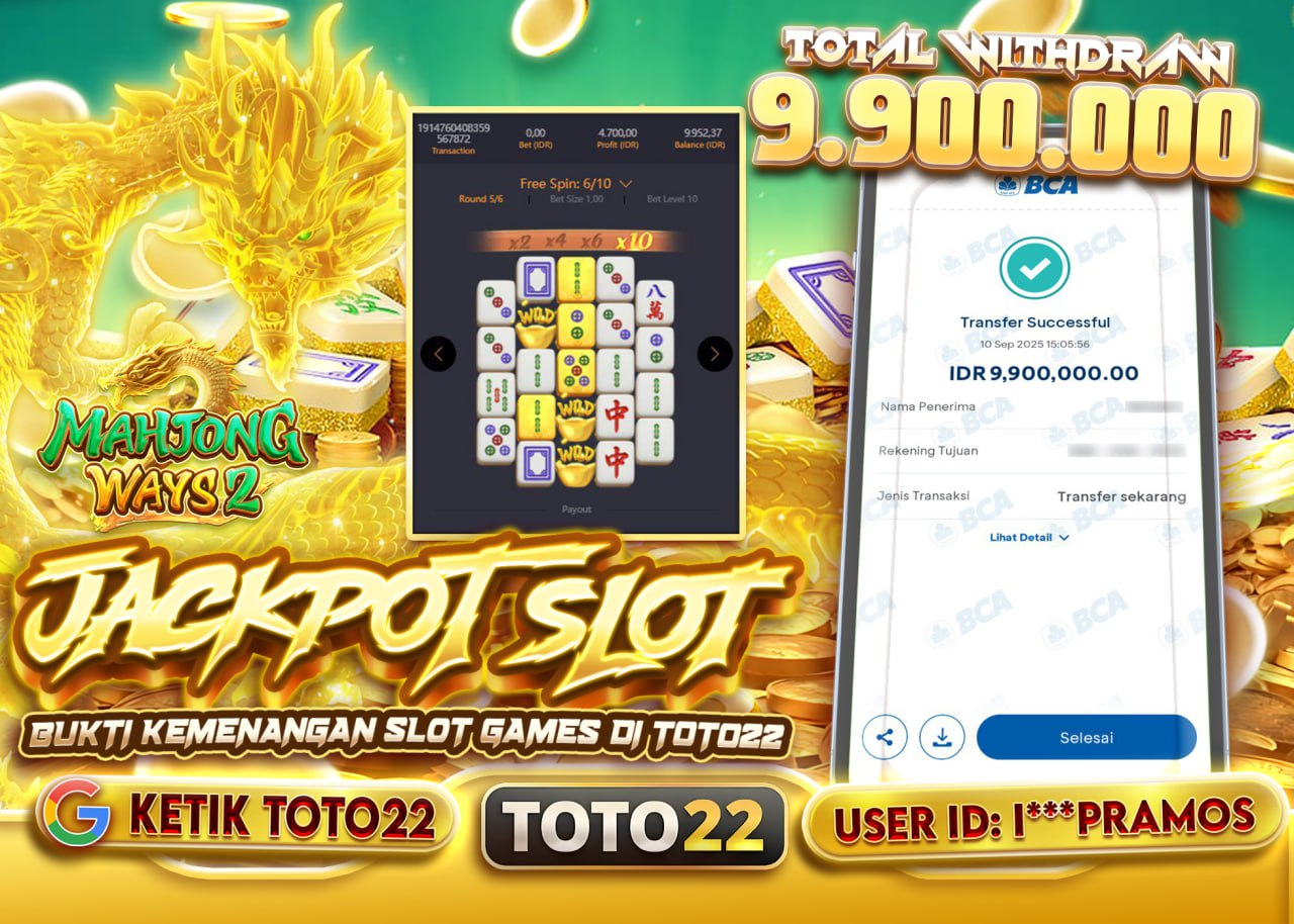 I***PRAMOS JACKPOT MAHJONG WAYS 2 Rp 9.900.000 - LUNAS