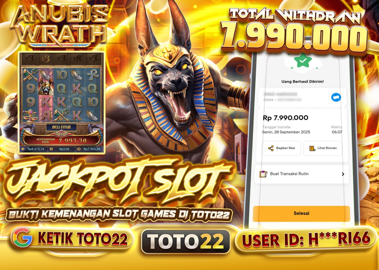 H***RI66 JACKPOT ANUBIS WRATH Rp 7.990.000 - LUNAS