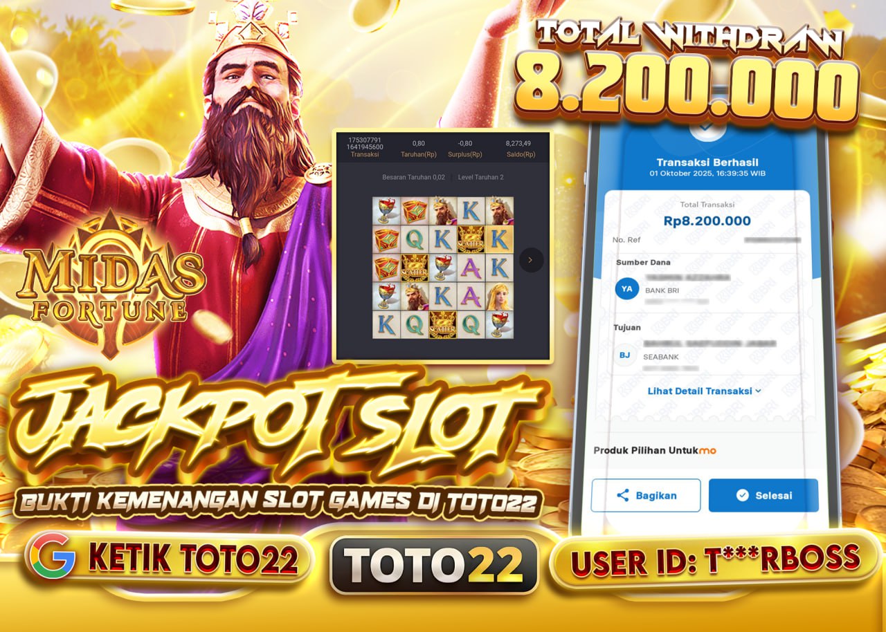 T***RBOSS JACKPOT MIDAS FORTUNE Rp 8.200.000 - LUNAS
