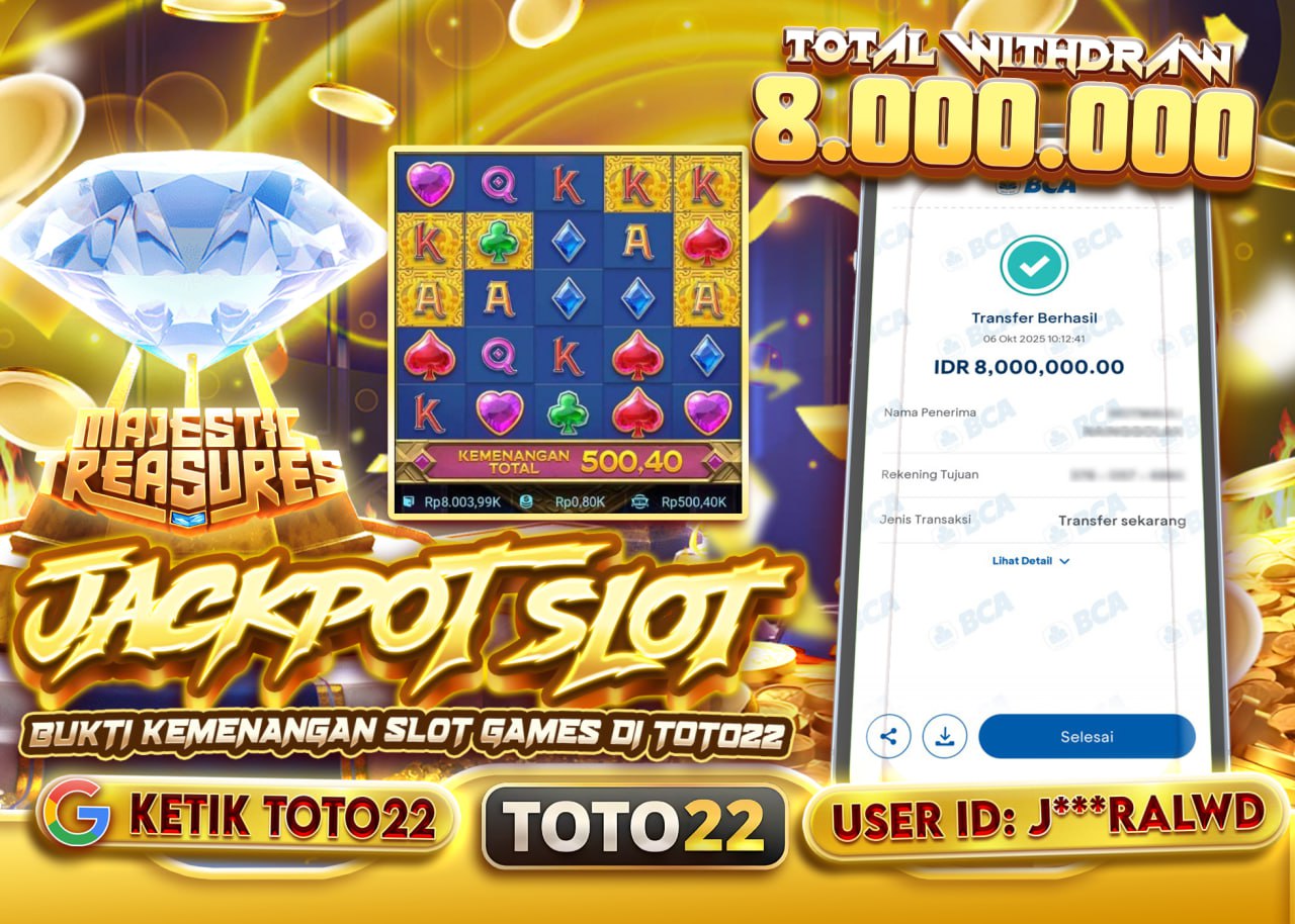 J***RALWD JACKPOT MAJESTIC TREASURES Rp 8.000.000 - LUNAS